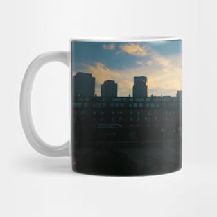 Boston skyline in sunset Mug